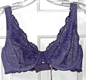 Victoria Secret’s flieder lila Schnürung ungefüttert Halb Bügel BH Gr. 36D. - Bild 1 von 6