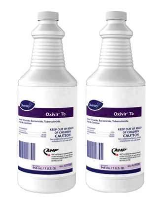 2 - Limpiador desinfectante Diversey Oxivir Tb grado hospitalario 1 Qt 946mL4277285 RTU Foto 1 de 4