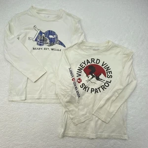 Vineyard Vines 100% Cotton Size 7 Youth Long Sleeve White Shirts Lot of 2 - Picture 1 of 9