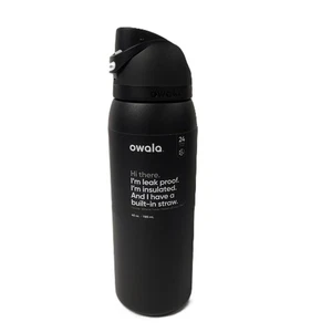 OWALA BLACK STAINLESS STEEL LEAK PROOF INSULATED WATER BOTTLE 40 OZ NEW - Picture 1 of 6
