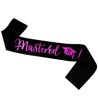 玫瑰红色“Mastered It”2025 年腰带,硕士学位,2025 级毕业礼物 — 第 1/4 张图片