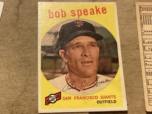1959 Topps Baseball Card High Number #526 Bob Speake Giants - Near Mint - - Picture 1 of 2