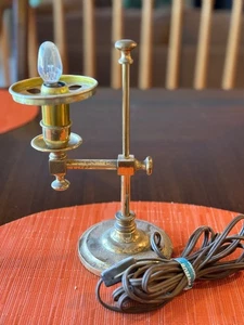 Vintage Miniature Brass Student Lamp Electric 9” Tall - Picture 1 of 10