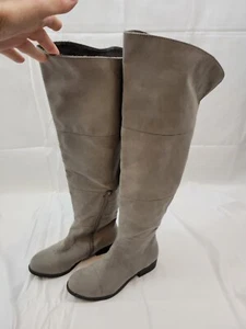 💜AMERICAN EAGLE Gray Suede Inside Zip 2 In 1 Boots Size 8W - Picture 1 of 10