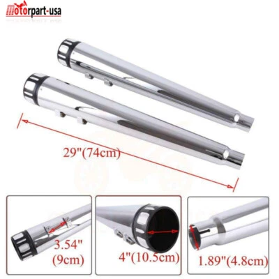 4-дюймовые глушители мегафоны выхлопные трубы для Harley Road King Electra Glide - Изображение 1 из 4