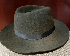 KANGOL Aged Barclay Hat Felt Fedora 2 1/2" Wide Brim Mottled Swirl Green M - Picture 1 of 7