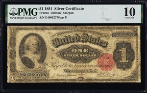 FR 223 - 1891 MARTHA WASHINGTON - SILVER CERTIFICATE - LARGE SIZE $1 - PMG 10 VG - Picture 1 of 12
