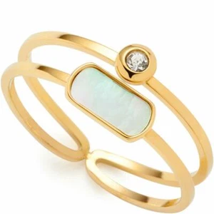Leonardo Jewels Ring 16 Mela CIAO Finger Ring Jewelry Stainless Steel IP Gold... - Picture 1 of 5
