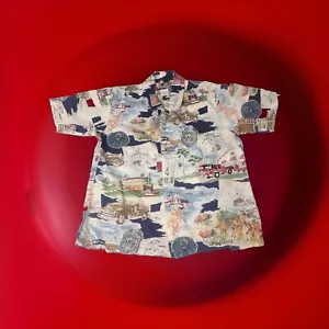 VTG REYN SPOONER Hawaiian Aloha Shirt L.A. Los Angeles Fire Dept Youth Size S - Picture 1 of 10