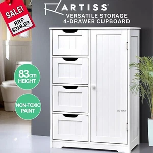Artiss Bathroom Storage Cabinet 4 Drawers Laundry Kitchen Cupboard Organiser - Picture 1 of 14