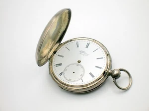 ANTIQUE STERLING SILVER T.F. COOPER HUNTER CASE POCKET WATCH 53 MM OD-BEST OFFER - Picture 1 of 14