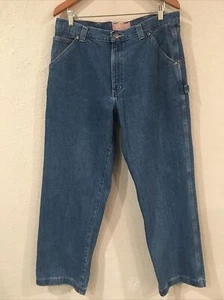 Red Camel Men 36x30 Jean Blue Carpenter Loop Utility 100% Cotton Relaxed Taper - Picture 1 of 14