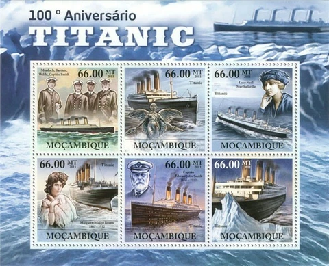 Mozambique 2011 MNH - N100th Anniversary of Titanic. Mi 5260-5265, Scott 2476 Cover