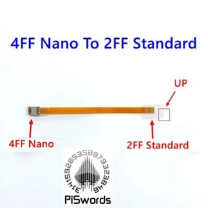 Male 4FF Nano SIM Card to Female 2FF standard SIM extension converter flex cable - Picture 1 of 1