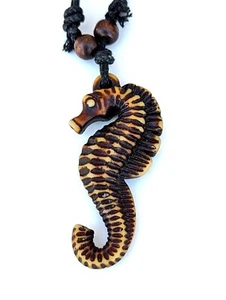 Nuevo Collar Ajustable Caballo de Mar Diseño Caballo de Mar Marrón Colgante Tribal - Imagen 1 de 3