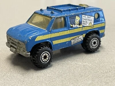 1977 THE SIMPSONS Hot Wheels Mattel BART & LISA Blue Camper Van Diecast USED Car - Image 1 of 4