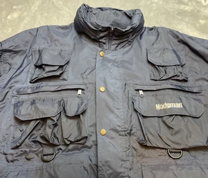 Vintage Hodgman Lakestream Jacket Mens L Navy Hooded Fishing Wading Waterproof - Picture 1 of 15