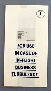 VIRGIN TRAINS INFLIGHT TURBULENCE ADVERTISING AIRLINE AIR SICKNESS BAG SICK - Picture 1 of 2