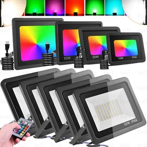 Faretto proiettore led 10W 30W 50W 100W con telecomando spina faro RGB - Foto 1 di 177