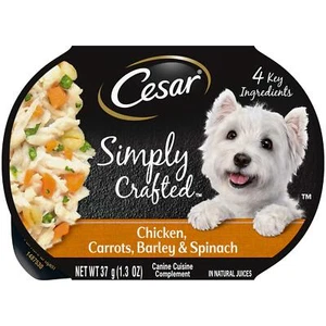 Cesar Simply Crafted Chicken Carrots Barley Spinach Wet Dog Food Topper 10 Pack - Picture 1 of 11