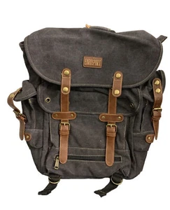 Bolso Mochila Eurosport Segunda Guerra Mundial Estilo Militar Negro #B704 - Imagen 1 de 7