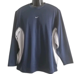 Nike Performance Shirt Center Swoosh Langarm Lg(48/29L) Navy/Grau Gebraucht - Bild 1 von 11