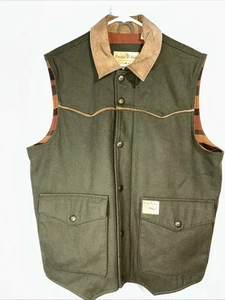 Powder River Outfitters Vest Mens  Green/Tan  Wool Blend  Western LRG - Nice - Picture 1 of 11