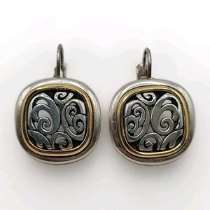 Brighton Spin Master Earrings Two-Tone Leverback - Picture 1 of 7