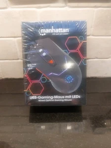 Brand New Boxed Sealed Manhattan Wired Optical Gaming USB-A Mouse with LEDs - Picture 1 of 11