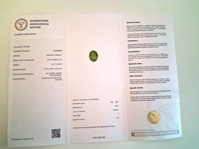 Natürlicher Peridot – 5.07 ct – Ovalschliff – Transparent – Mit IGI Zertifikat - Bild 1 von 4