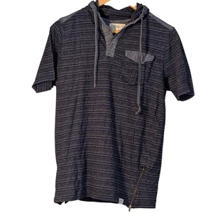 Free Planet Hooded T-shirt Men's M Blue Casual Street Wear Skater - Picture 1 of 5