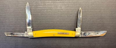 Navaja de bolsillo vintage Kissing Crane - RobT Klaas Congress - amarilla Foto 1 de 4