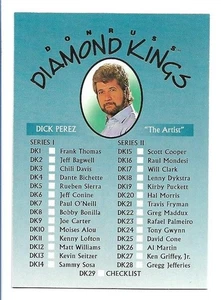 Donruss Diamond Kings 1995 lista de verificación Dick Perez #DK-29 - Imagen 1 de 2