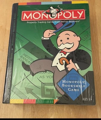 Monopoly Bookshelf Game (Parker Brothers) Classic Tokens Wooden Houses & Hotels - Image 1 of 2