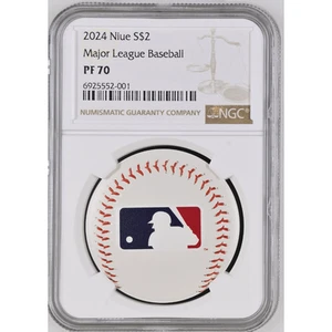 2024 Niue MLB Logo Baseball 1 oz Silver Coin NGC PF 70 - Picture 1 of 8