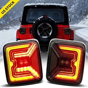 2X Newest Smoked LED Tail Light Brake Running For Jeep Wrangler JL JLU 2018-2025 - Picture 1 of 17