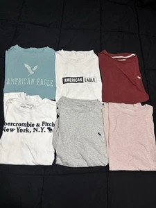 Size M American Eagle/Abercrombie & Fitch tshirt bundle lot of 6 t-shirts - Picture 1 of 4