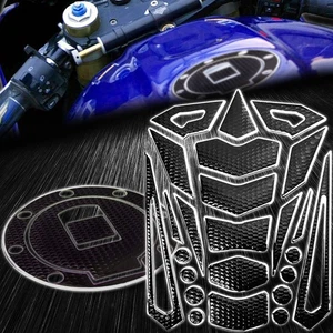 Almohadilla de tanque negra perforada 24 piezas + cubierta de tapa de combustible 98-99 R1/R6 YZF/FJ/FZR/FJR cromada - Imagen 1 de 6