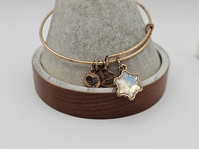 Alex & Ani   Golden 🔮 Crystal ❄️ ❄️   Snowflake  Bangle Bracelet ⭐️✨️ - Image 1 of 4