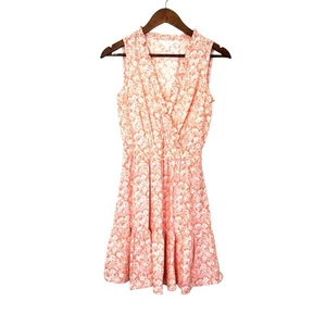 Mujer Lauren Conrad Sin Mangas Solero Talla XS Naranja Floral Boho Playa - Imagen 1 de 7