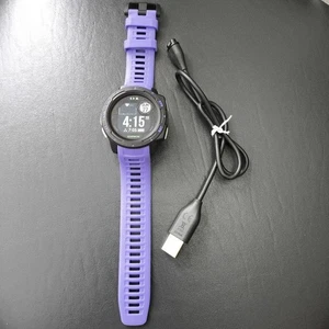 GARMIN Smart Watch Instinct Evangelion Purple Unit01 model 010-02064-E2 Used - Picture 1 of 4