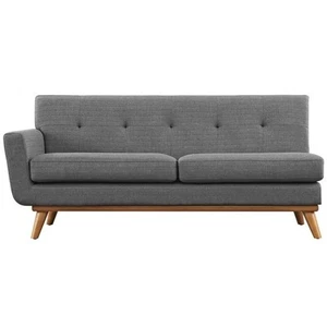 Modway Engage Left-Arm Upholstered Fabric and Wood Loveseat in Gray - Picture 1 of 3