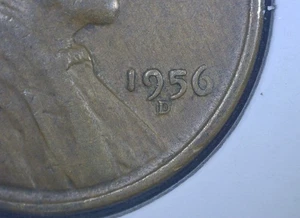 1956-D/D FS-501 - LINCOLN WHEAT CENT - RPM #001 - REPUNCHED MINT MARK - ERROR - Bild 1 von 4