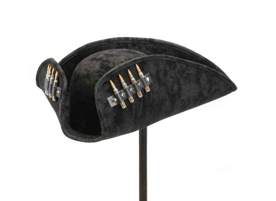 Black Pirate Hat Real .223 M16 Rife Bullet Copper Tips Costume Corsair Cosplay - Image 1 of 4