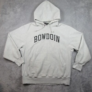 Bowdoin College Eisbären Hoodie Herren Large grau Champion Sweatshirt Spellout - Bild 1 von 14
