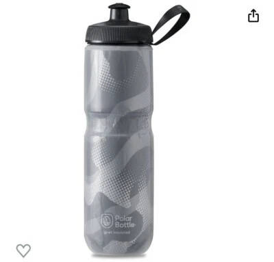 Botella de agua aislada Polar Bottles Sport Contender 24 oz oliva/plateado sin BPA Foto 1 de 2