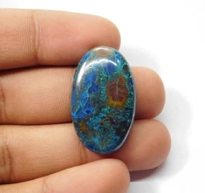 Shattuckite Stone Natural Blue Turquoise Cabochon Loose Gemstone 52 Cts. ME-9593 - Picture 1 of 3