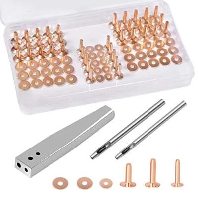 JUNESunShine 84Pcs, Copper Rivets and Burrs, #9 and #12 Burrs  Assorted Colors  - Image 1 of 4