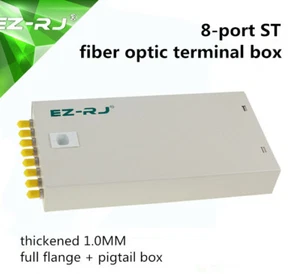 8-port ST fiber optic terminal box thickened 1.0MM full flange + pigtail box - Picture 1 of 4