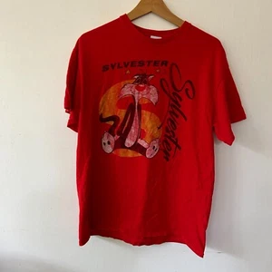 Junk Food Sylvester T-shirt Womens Medium Red Looney Tunes Short Sleeve Tee - Picture 1 of 5